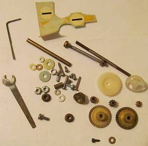 1/24 and 1/32 Vintage Gears, Screws, Spacers, Axle Bearings, Wrenches Parts Lot